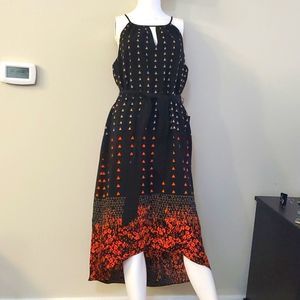 The Limited mid length orange and black sleeveless dress, L, NWT
